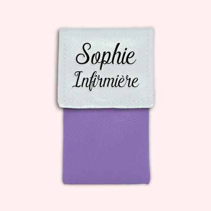 Two-tone pouch with white glitter flap