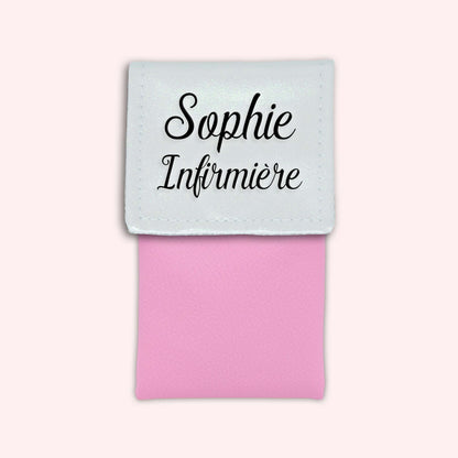 Two-tone pouch with white glitter flap