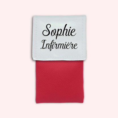 Two-tone pouch with white glitter flap