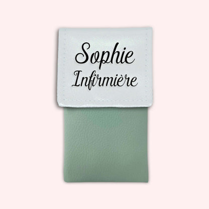 Two-tone pouch with white glitter flap