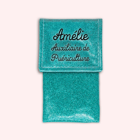 Tropical Blue Glitter Magnetic Pouch