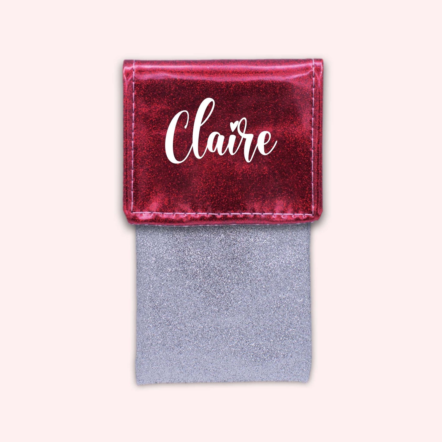 Pochette bicolore rabat Framboise paillette