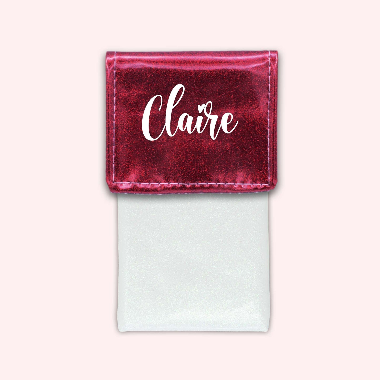 Pochette bicolore rabat Framboise paillette