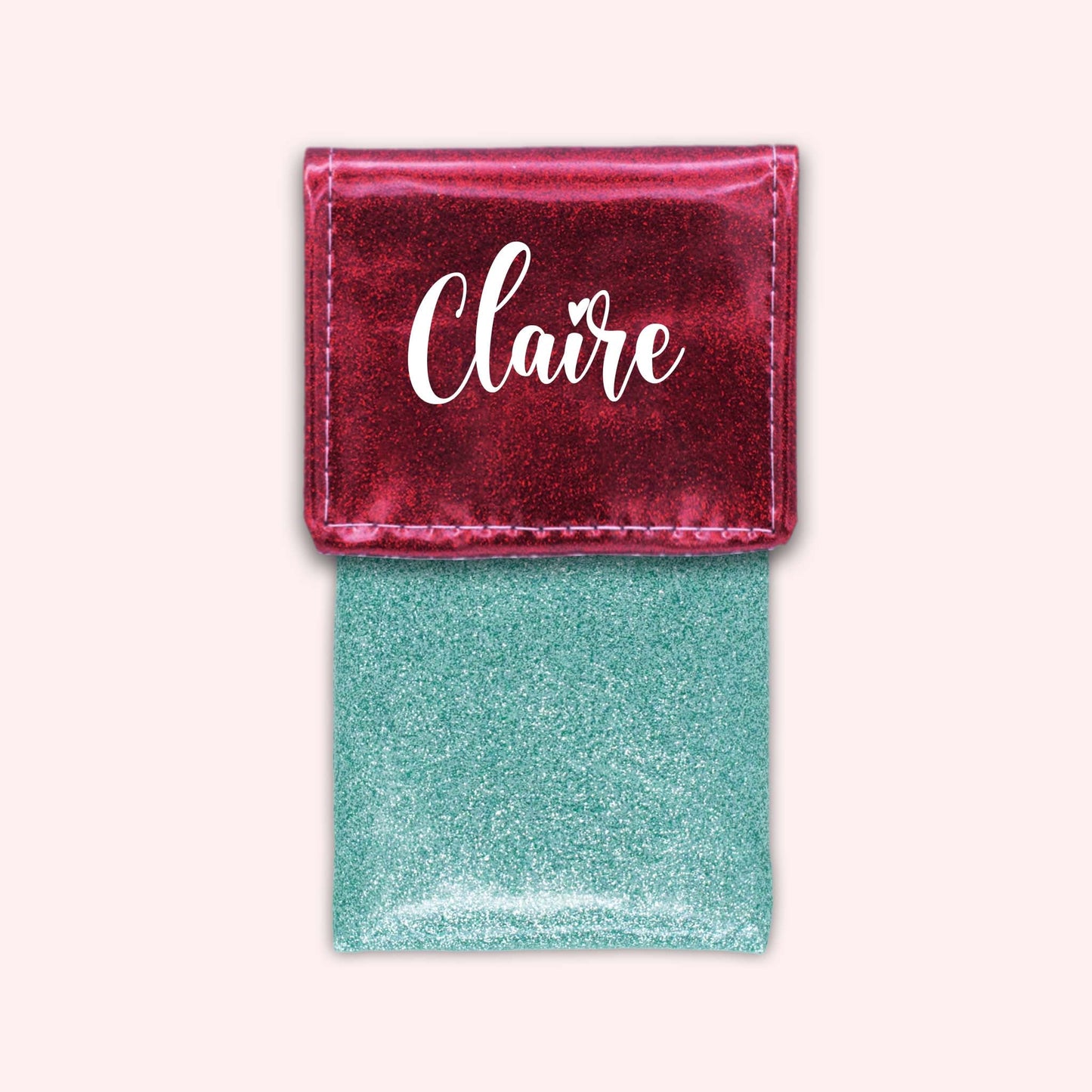 Pochette bicolore rabat Framboise paillette