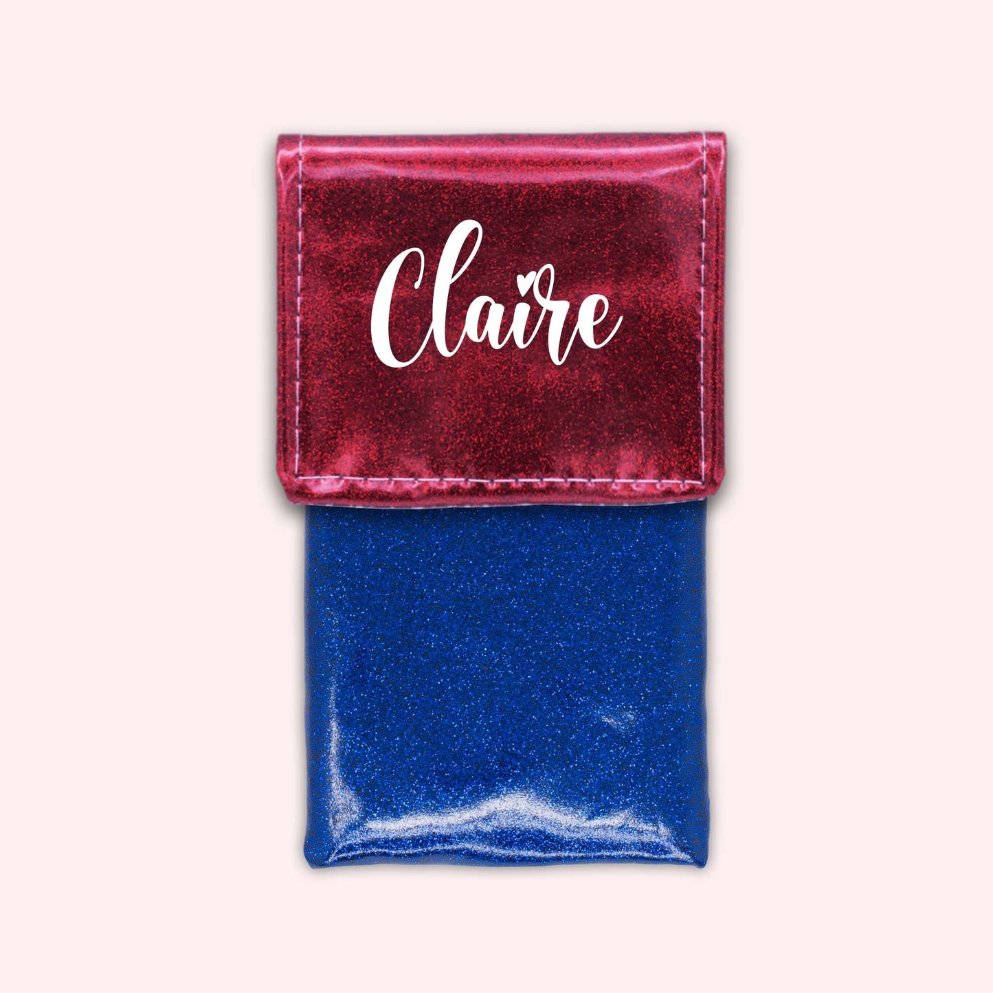 Pochette bicolore rabat Framboise paillette