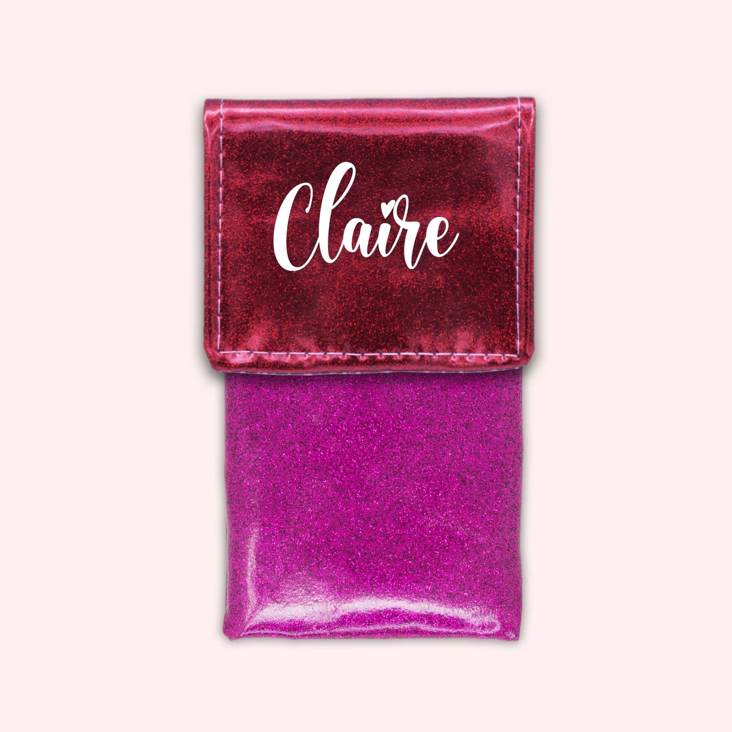 Pochette bicolore rabat Framboise paillette