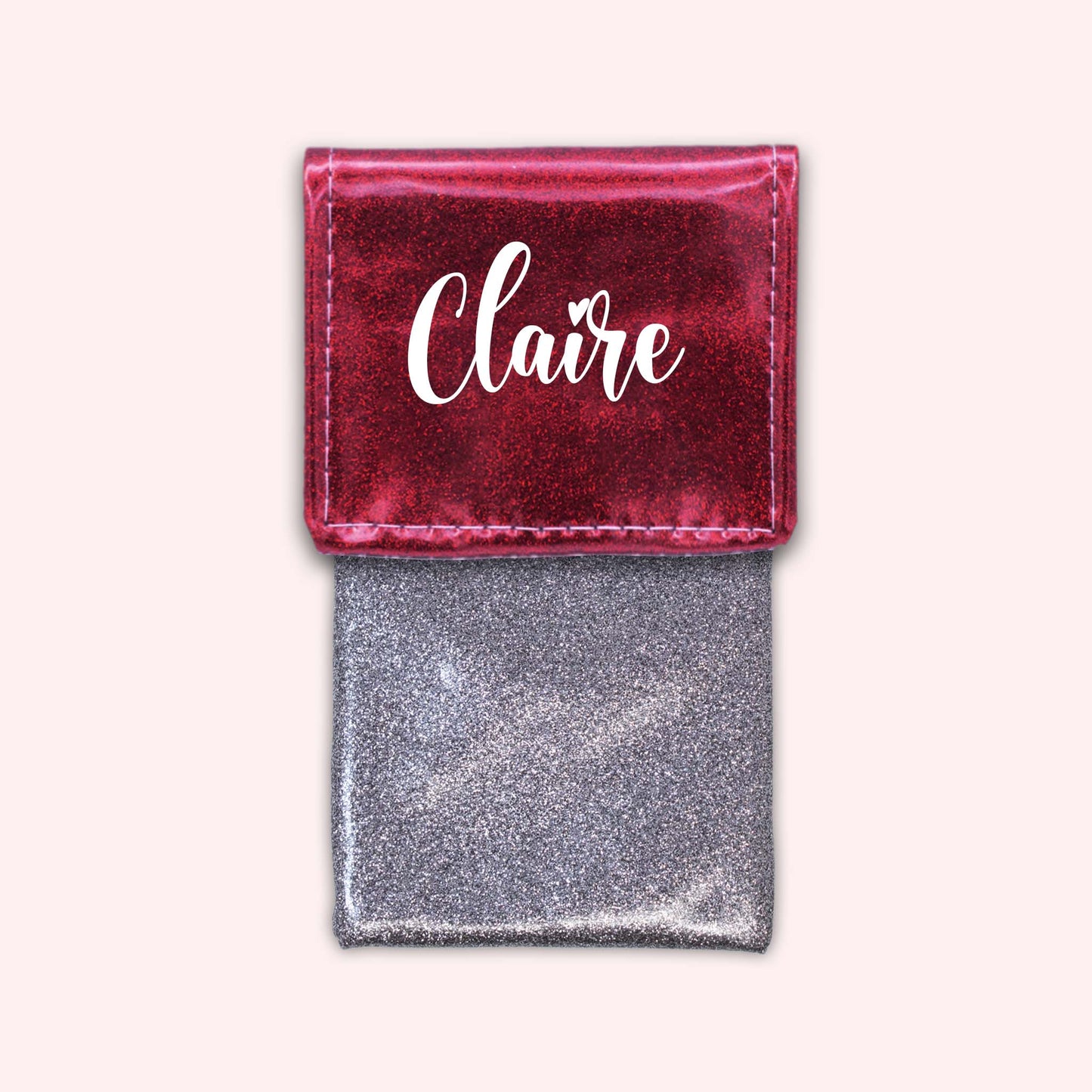 Pochette bicolore rabat Framboise paillette