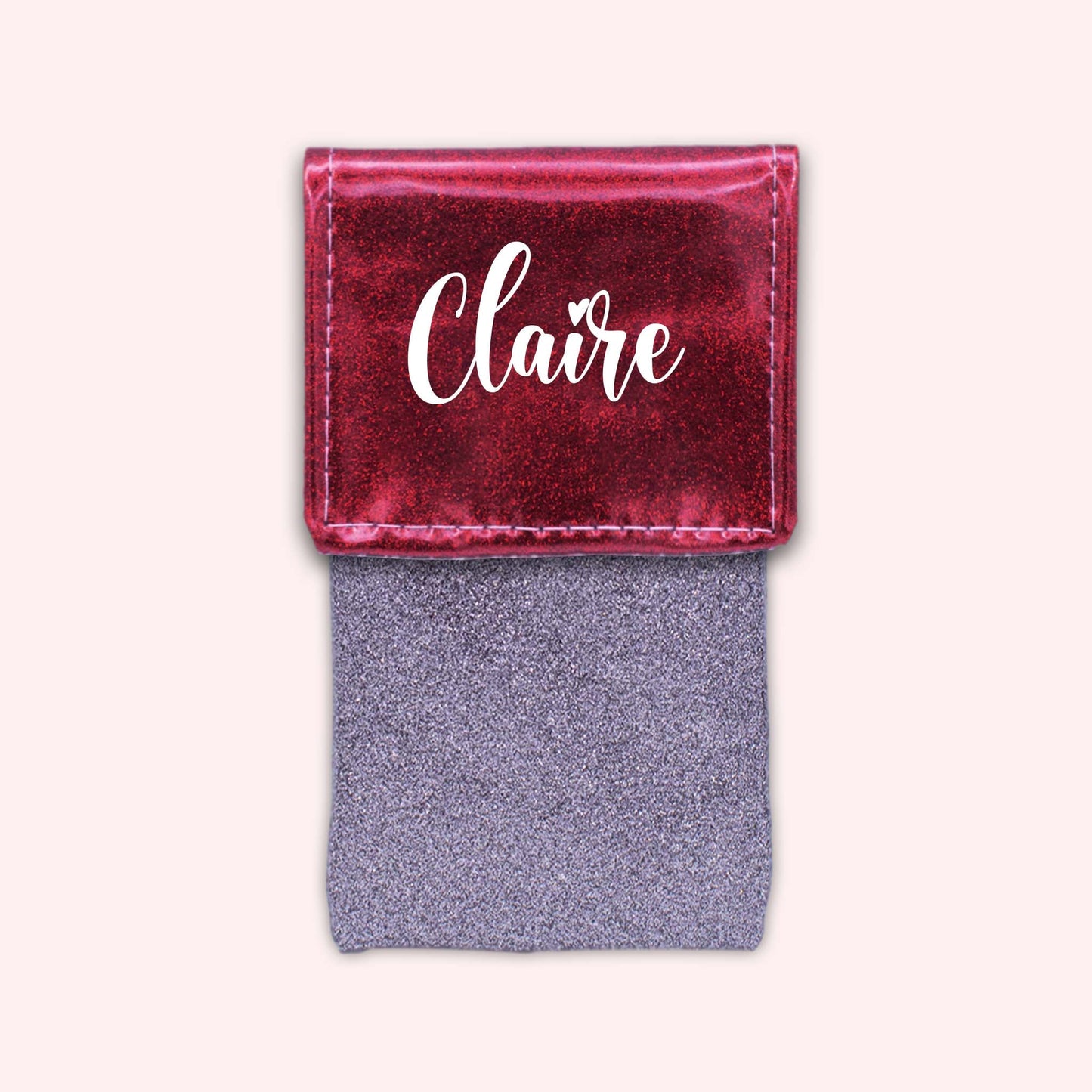 Pochette bicolore rabat Framboise paillette