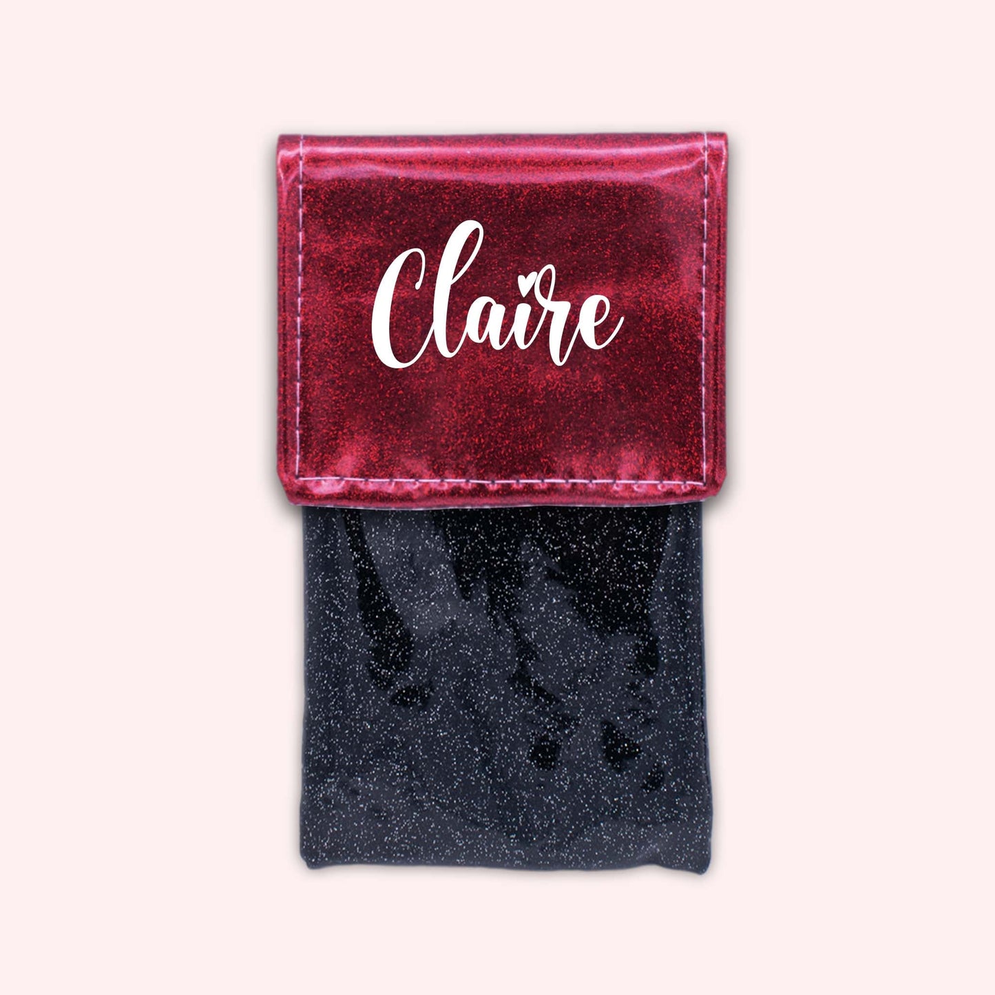 Pochette bicolore rabat Framboise paillette