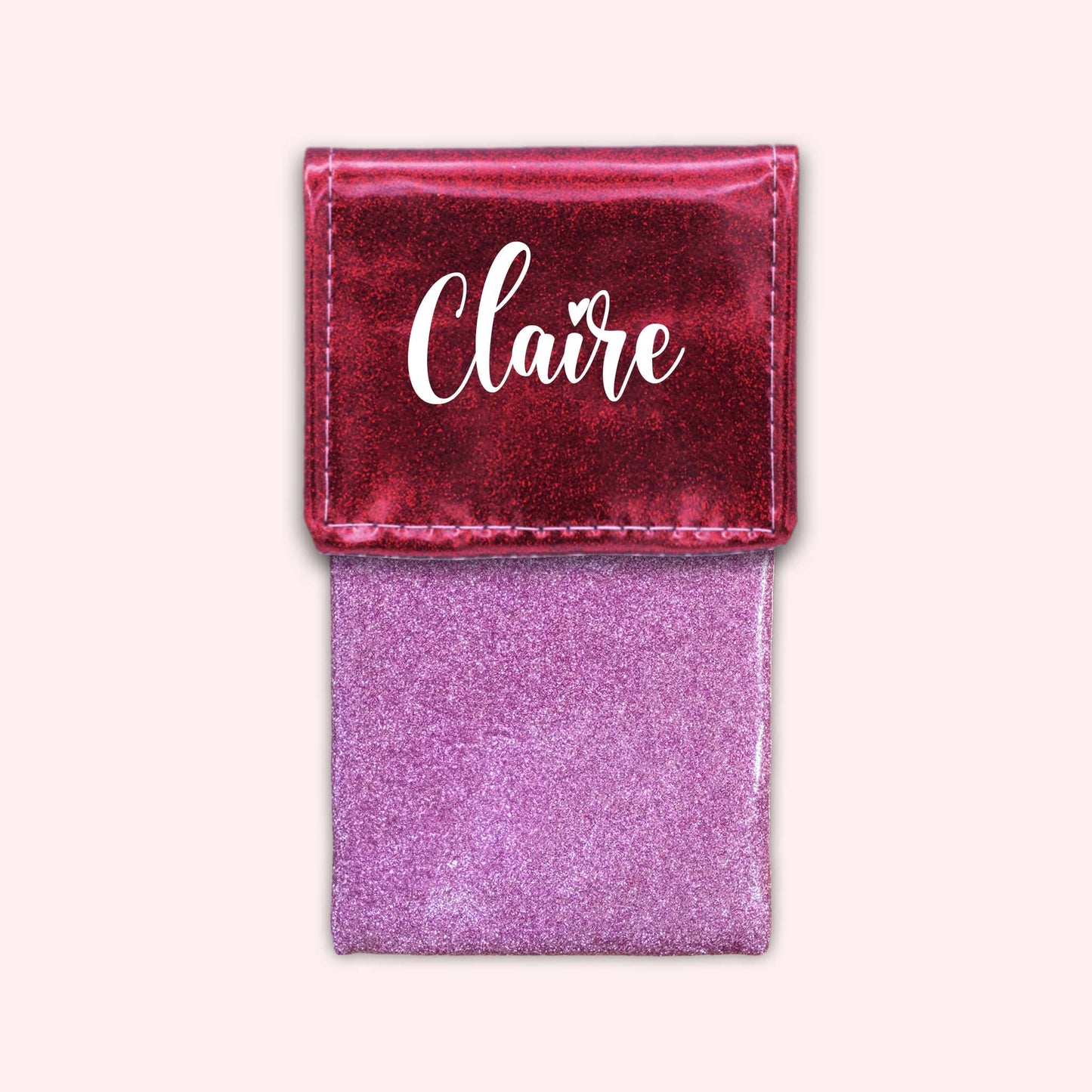 Pochette bicolore rabat Framboise paillette