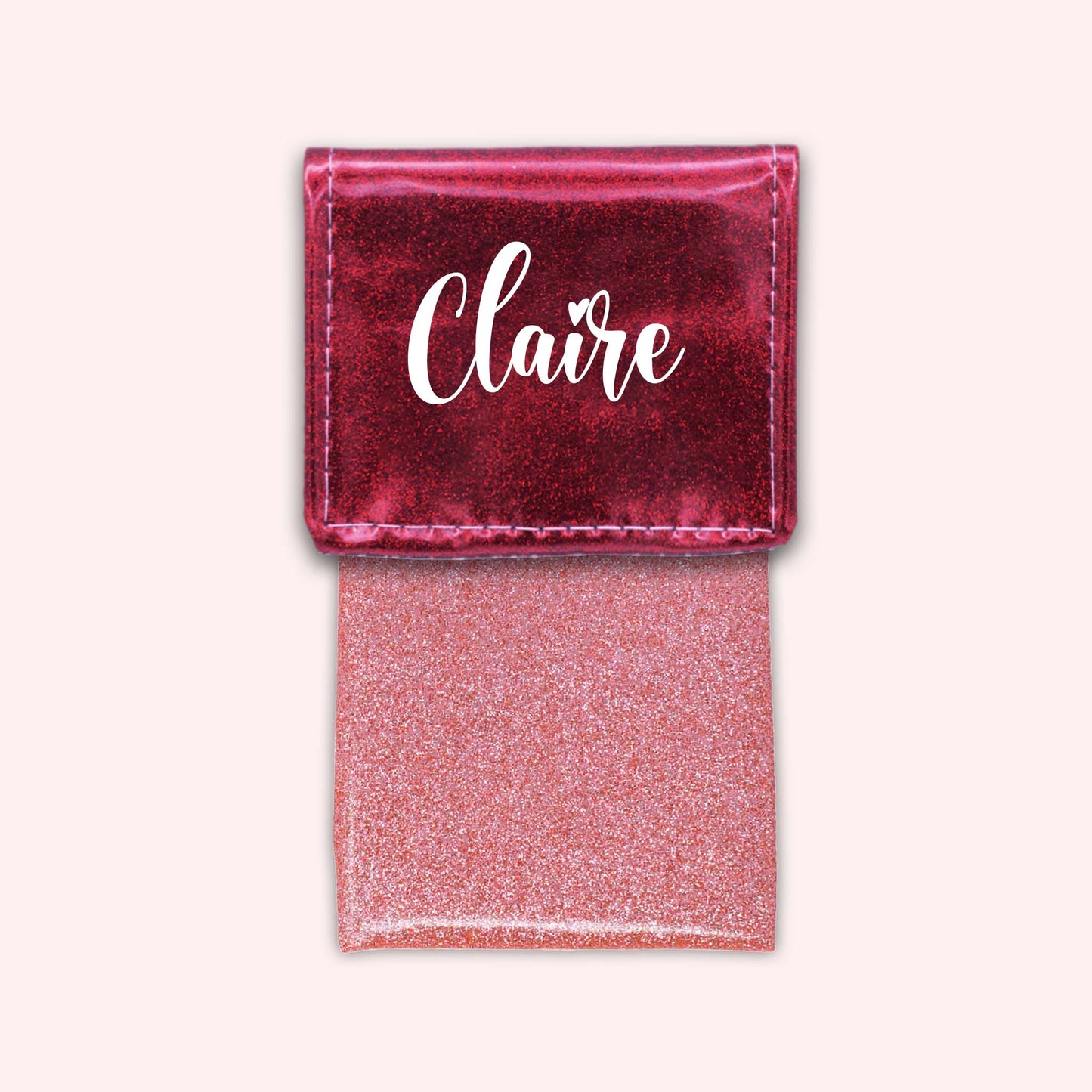 Pochette bicolore rabat Framboise paillette