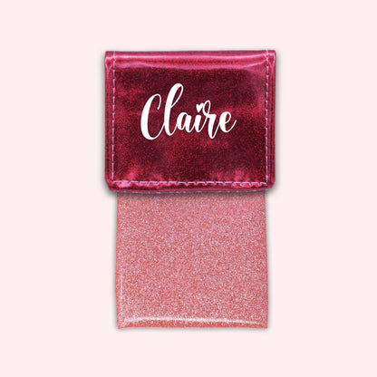 Pochette bicolore rabat Framboise paillette
