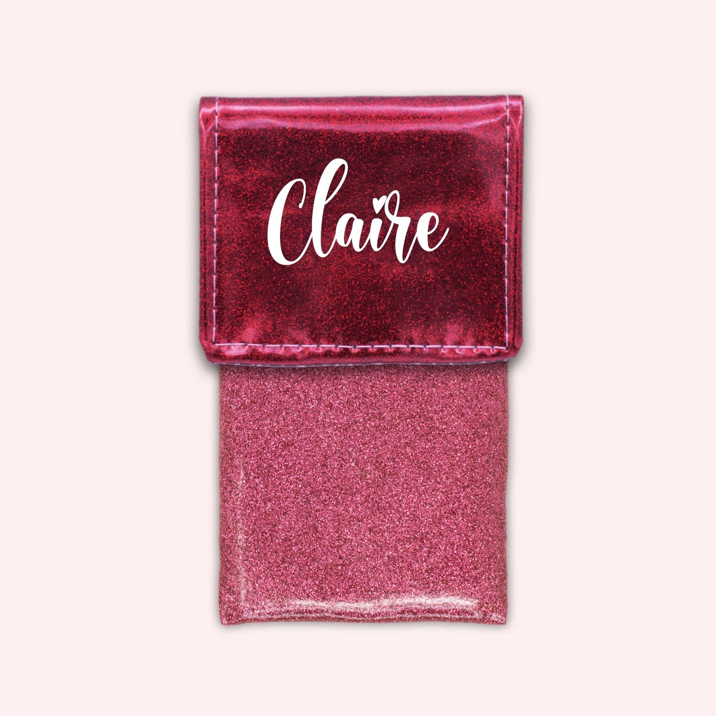Pochette bicolore rabat Framboise paillette