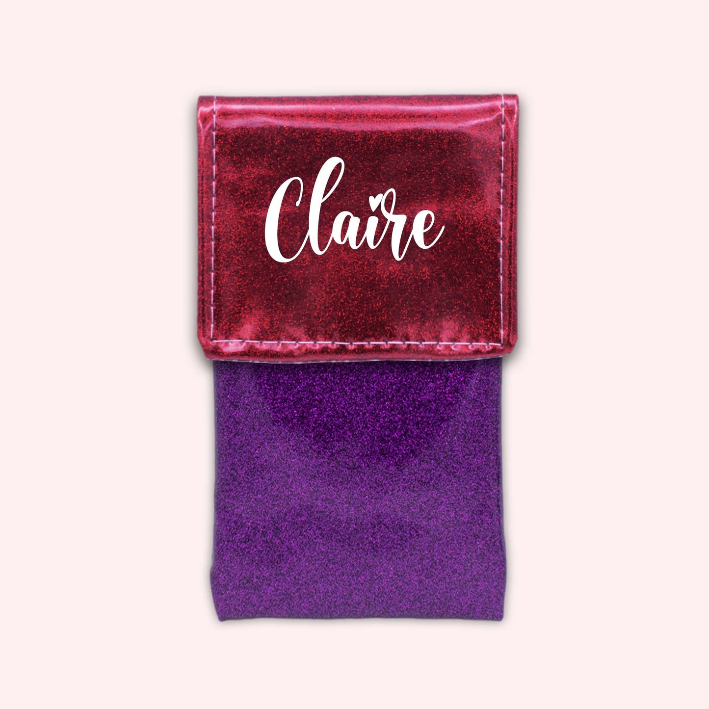 Pochette bicolore rabat Framboise paillette