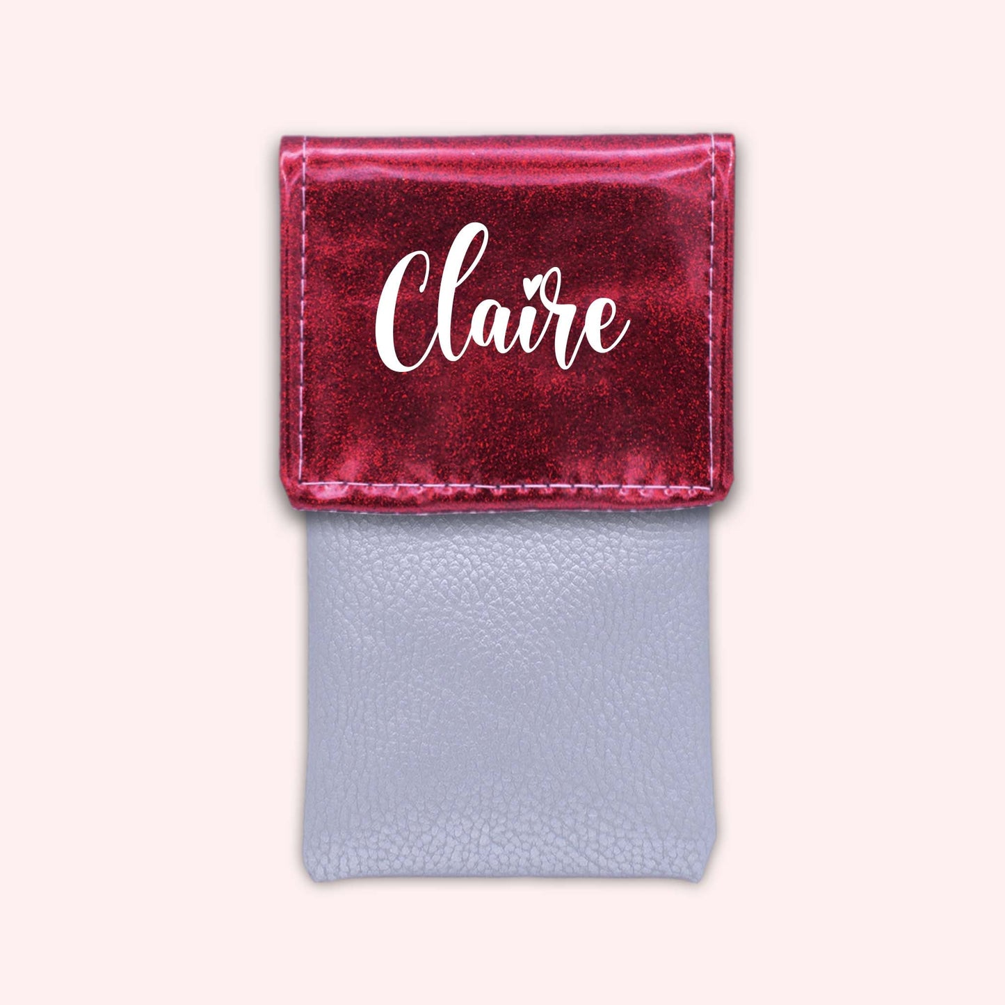 Pochette bicolore rabat Framboise paillette