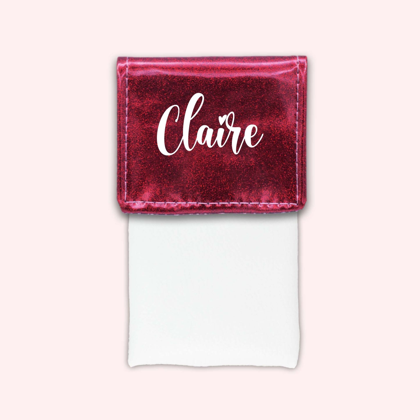 Pochette bicolore rabat Framboise paillette
