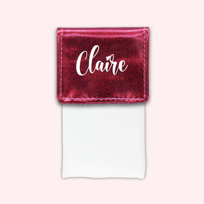 Pochette bicolore rabat Framboise paillette