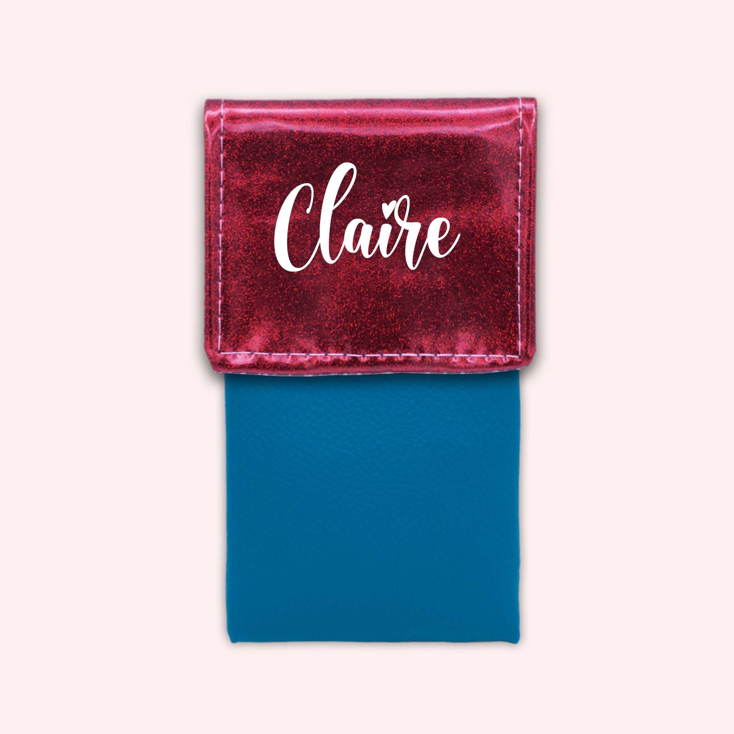 Pochette bicolore rabat Framboise paillette