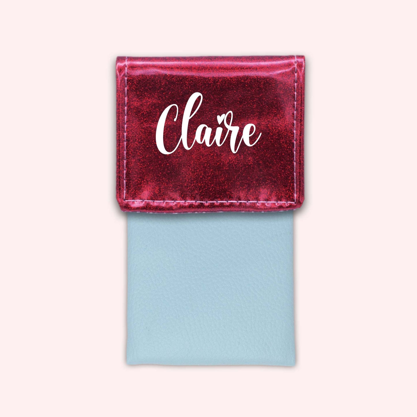 Pochette bicolore rabat Framboise paillette