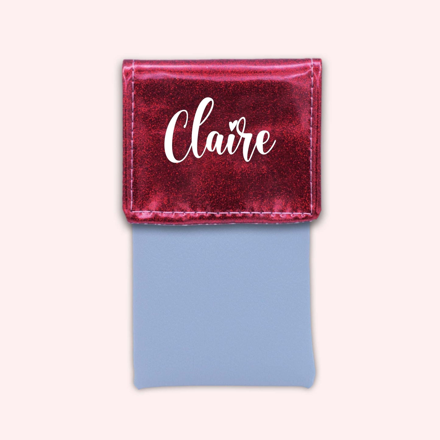 Pochette bicolore rabat Framboise paillette