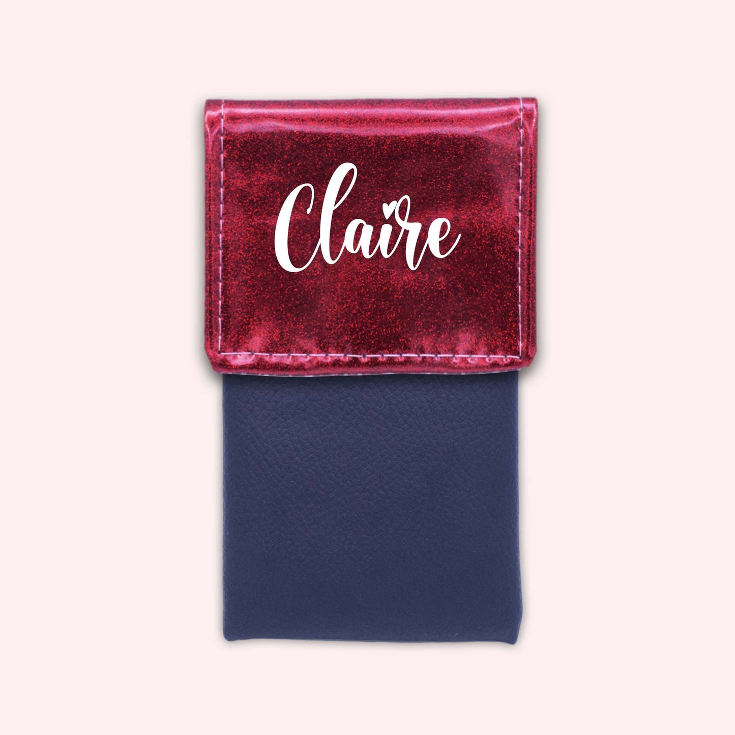 Pochette bicolore rabat Framboise paillette