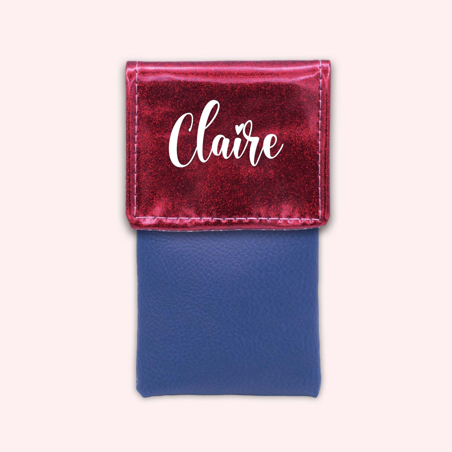 Pochette bicolore rabat Framboise paillette