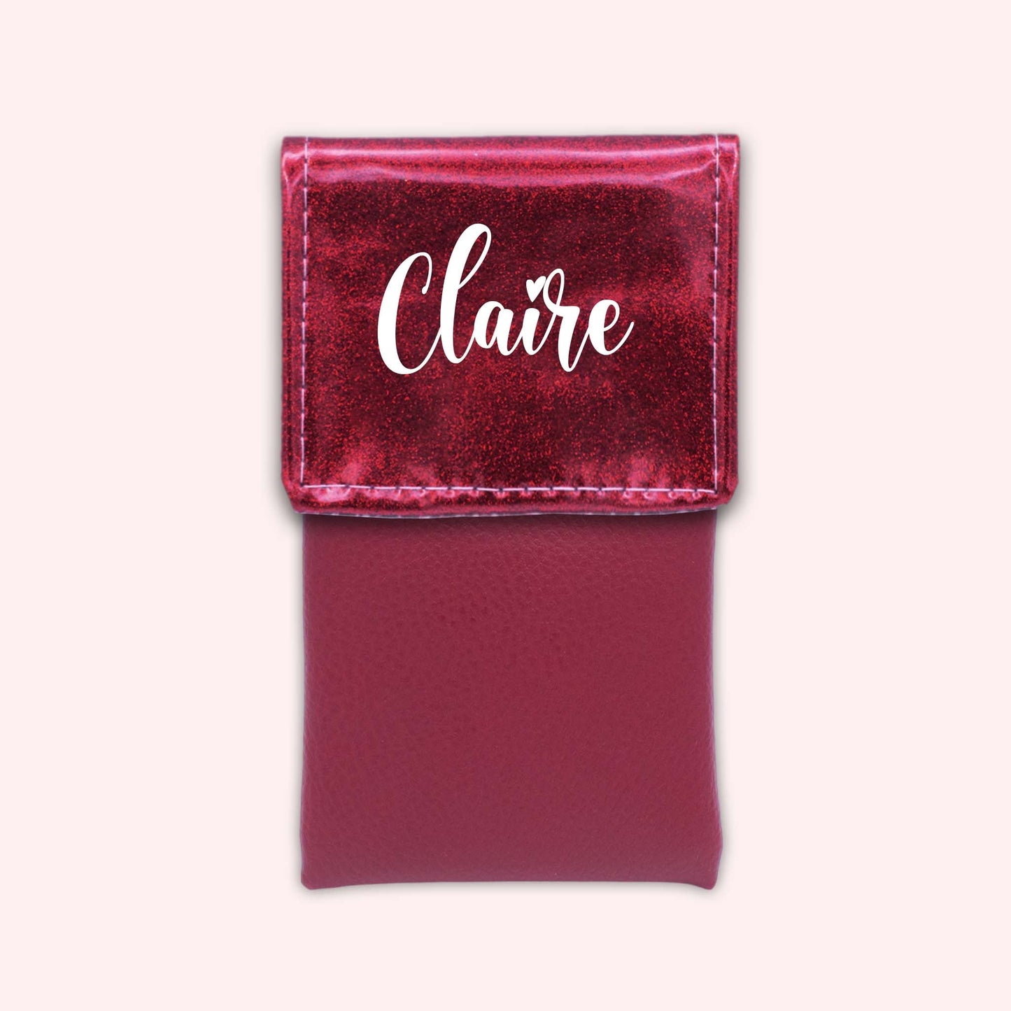 Pochette bicolore rabat Framboise paillette