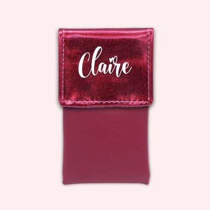 Pochette bicolore rabat Framboise paillette