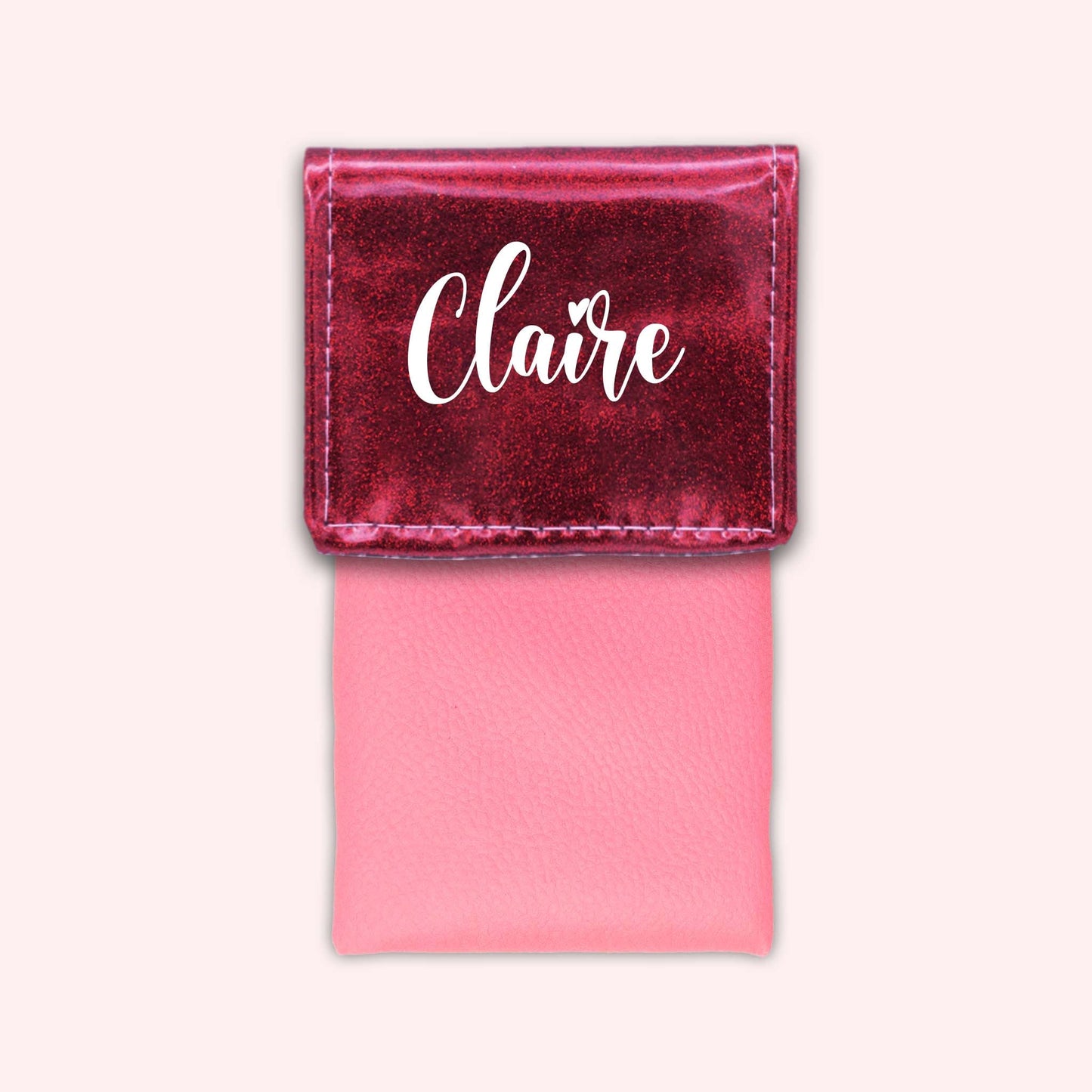 Pochette bicolore rabat Framboise paillette