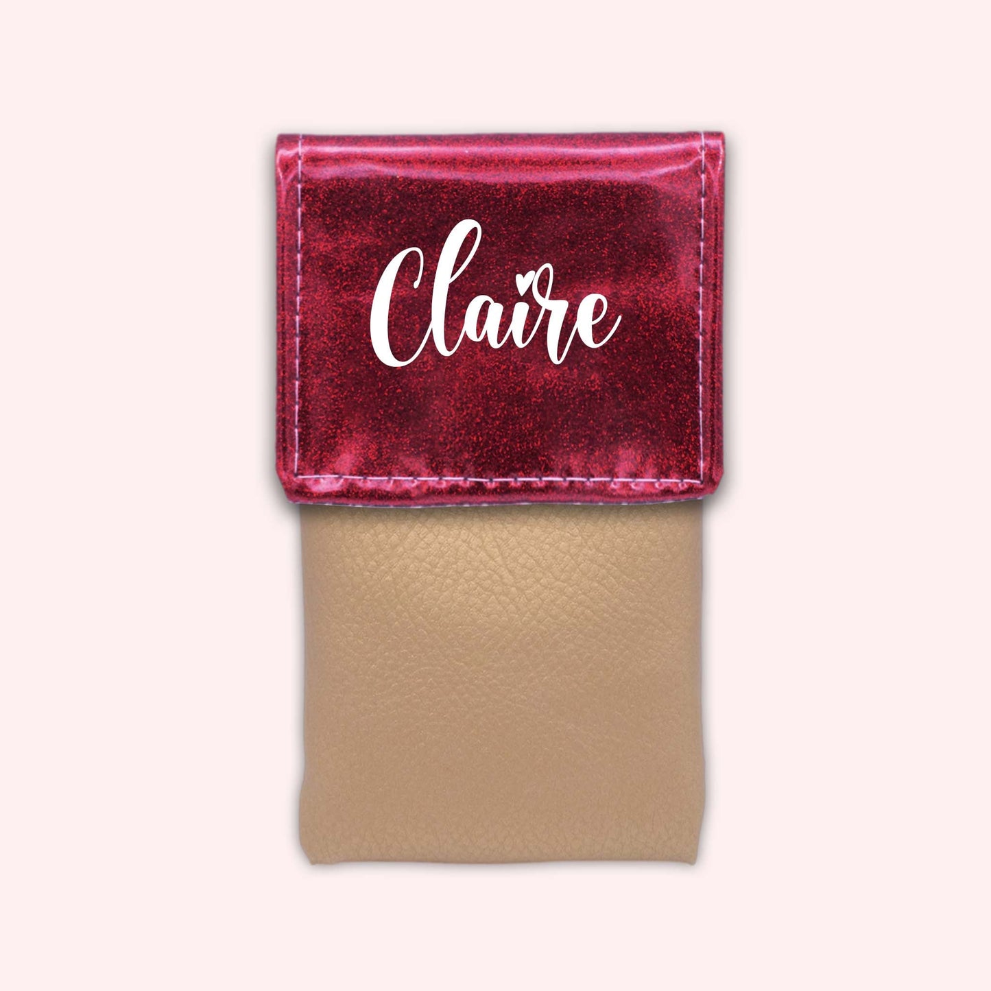 Pochette bicolore rabat Framboise paillette