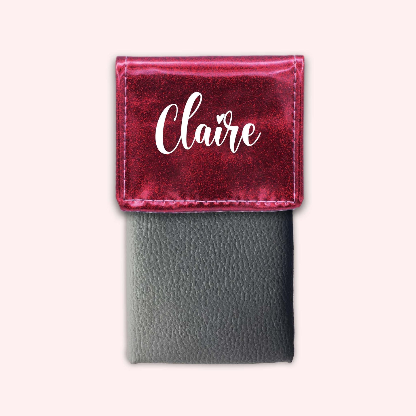 Pochette bicolore rabat Framboise paillette