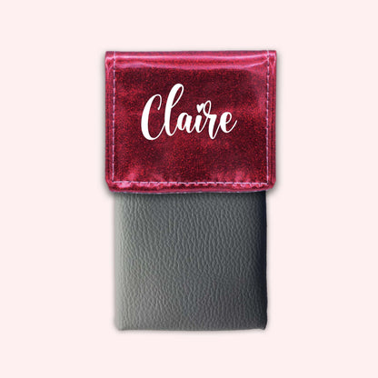 Pochette bicolore rabat Framboise paillette