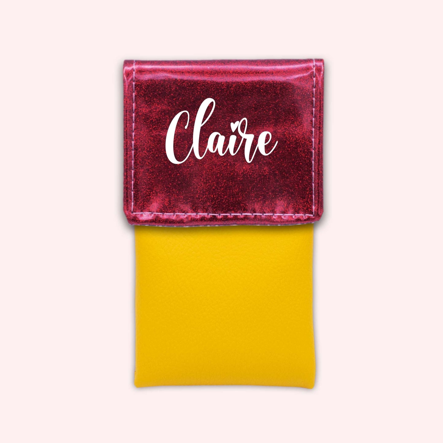 Pochette bicolore rabat Framboise paillette