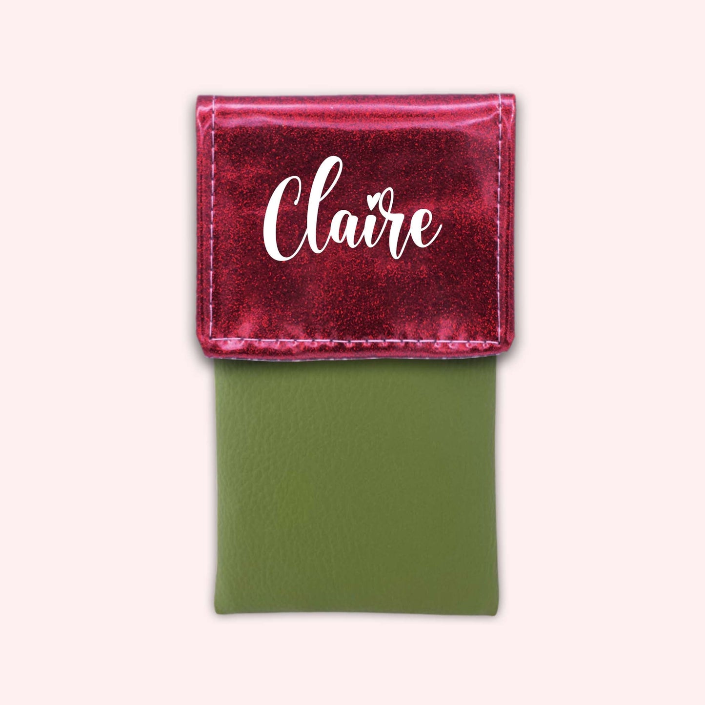 Pochette bicolore rabat Framboise paillette