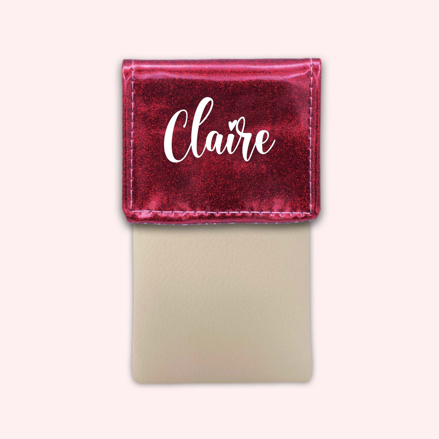 Pochette bicolore rabat Framboise paillette