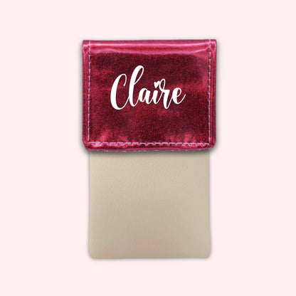 Pochette bicolore rabat Framboise paillette