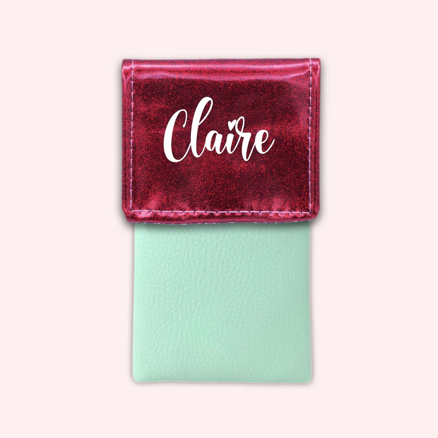 Pochette bicolore rabat Framboise paillette