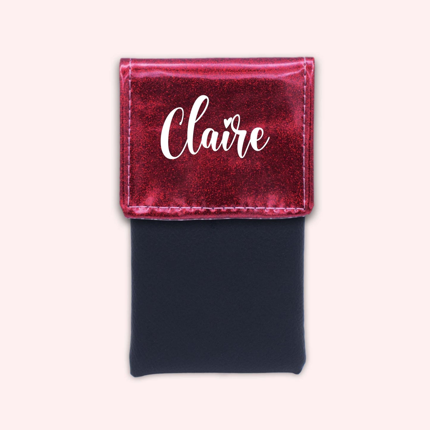 Pochette bicolore rabat Framboise paillette