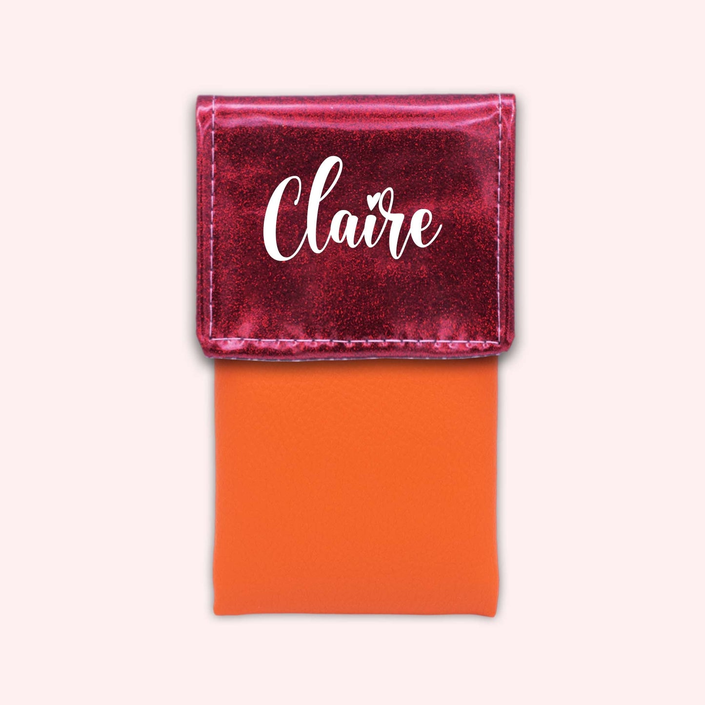 Pochette bicolore rabat Framboise paillette