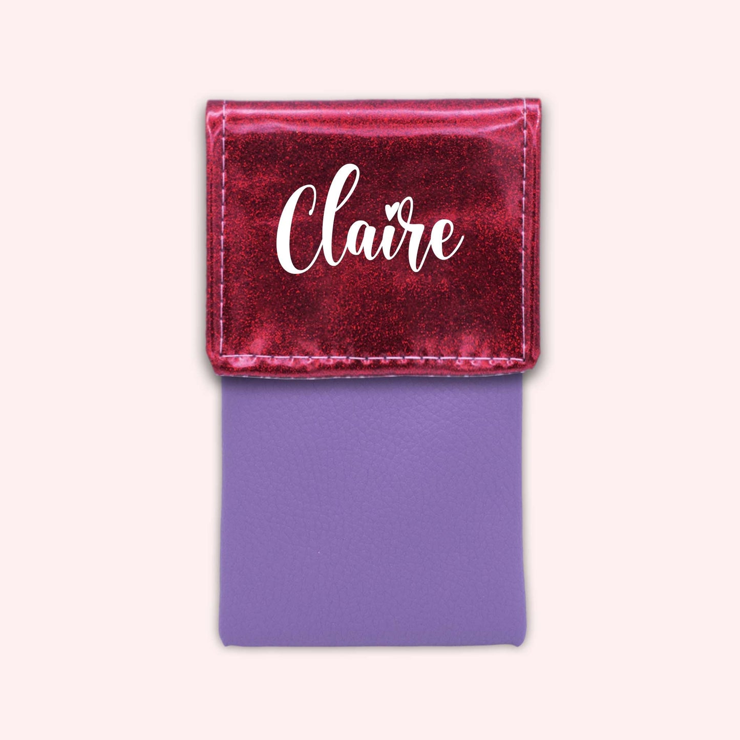 Pochette bicolore rabat Framboise paillette