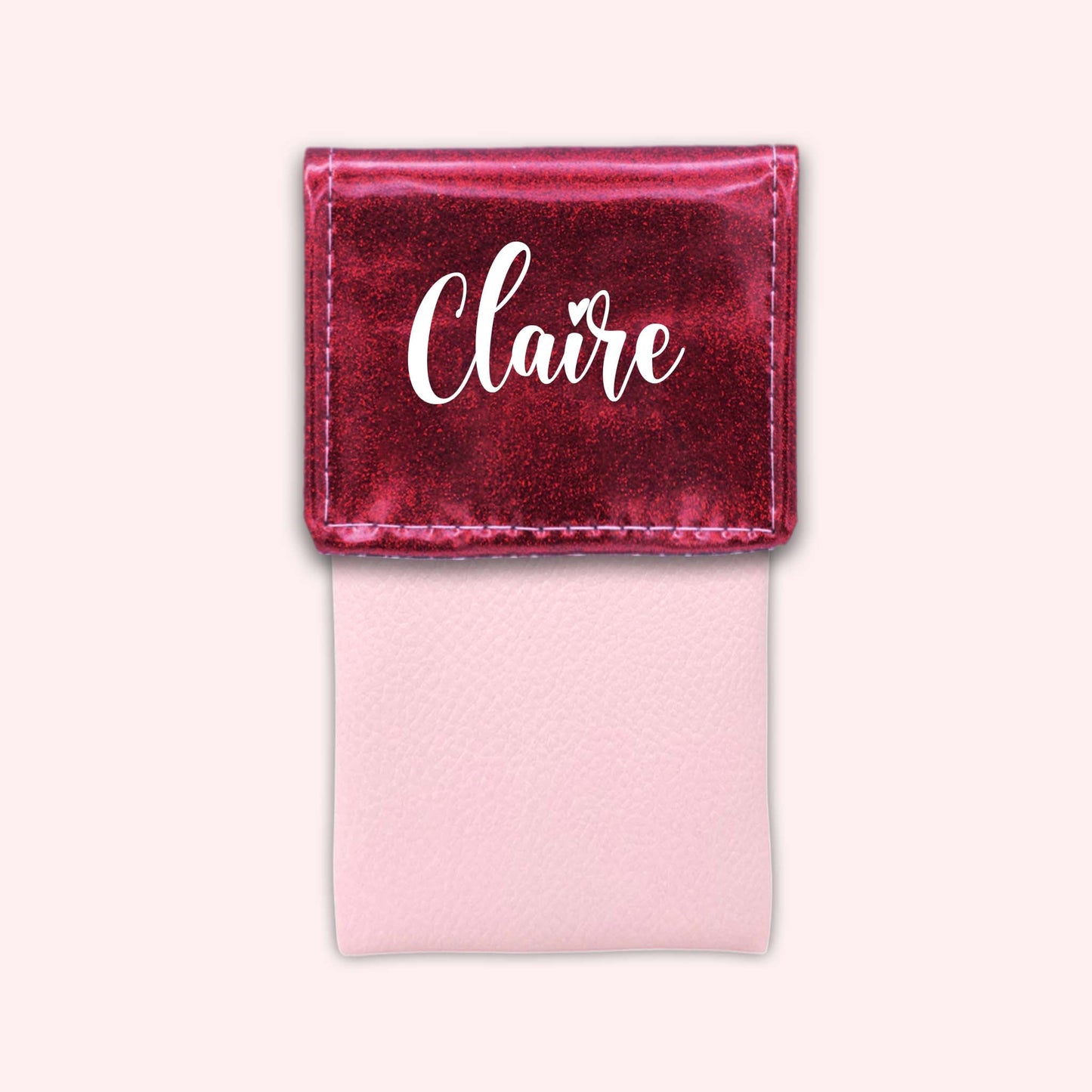 Pochette bicolore rabat Framboise paillette