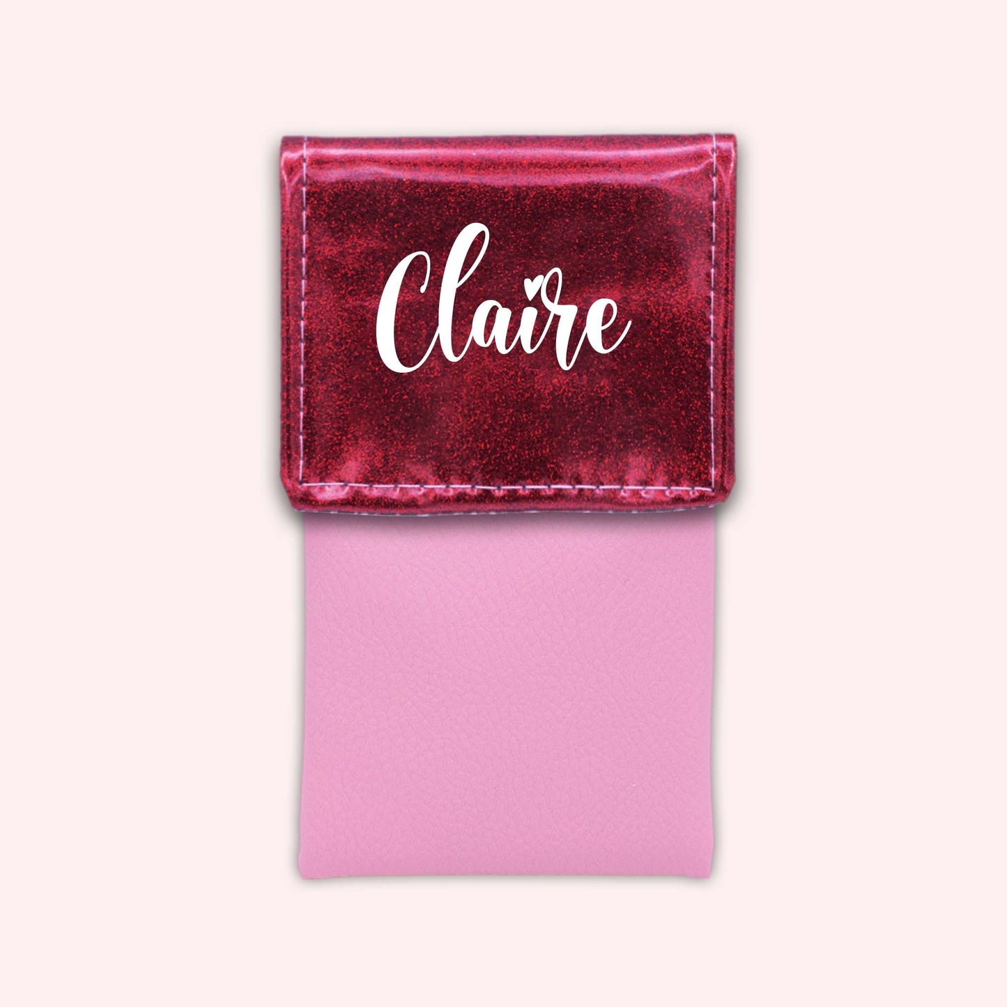 Pochette bicolore rabat Framboise paillette