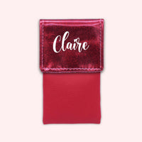 Pochette bicolore rabat Framboise paillette