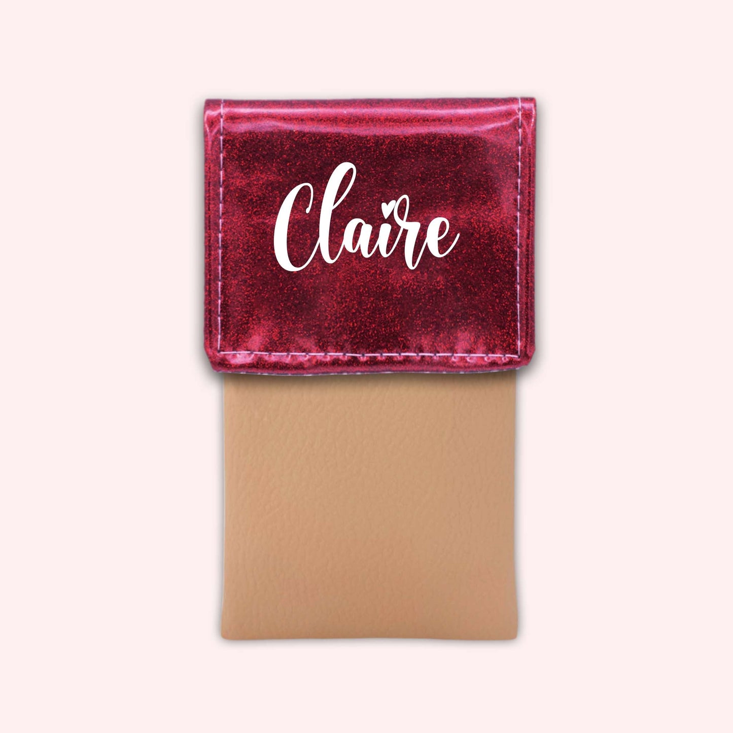 Pochette bicolore rabat Framboise paillette