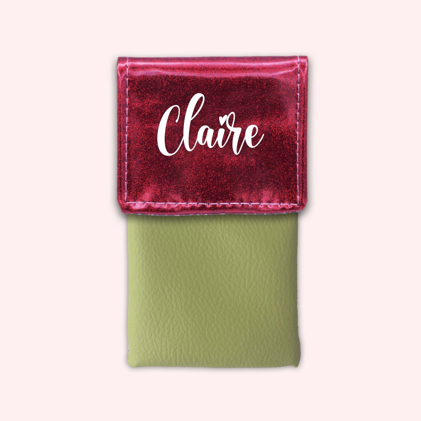 Pochette bicolore rabat Framboise paillette