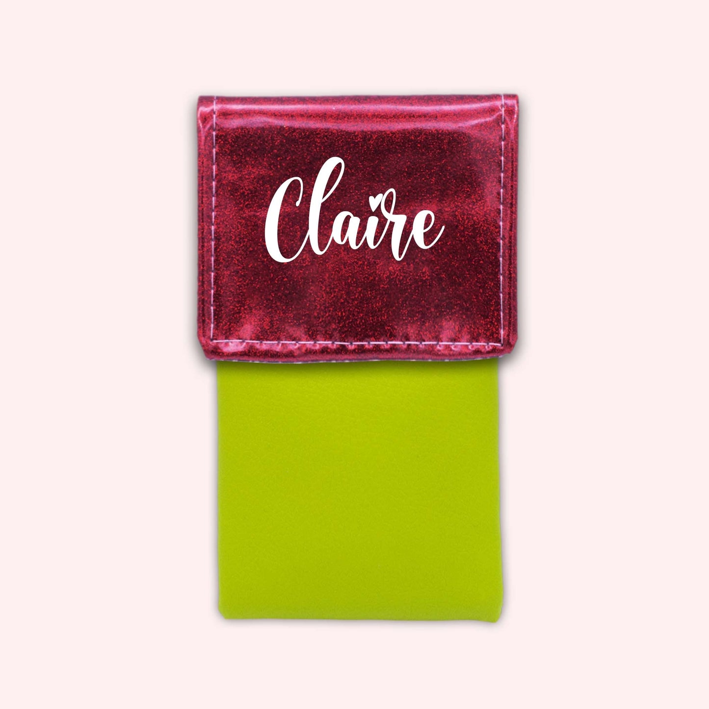 Pochette bicolore rabat Framboise paillette