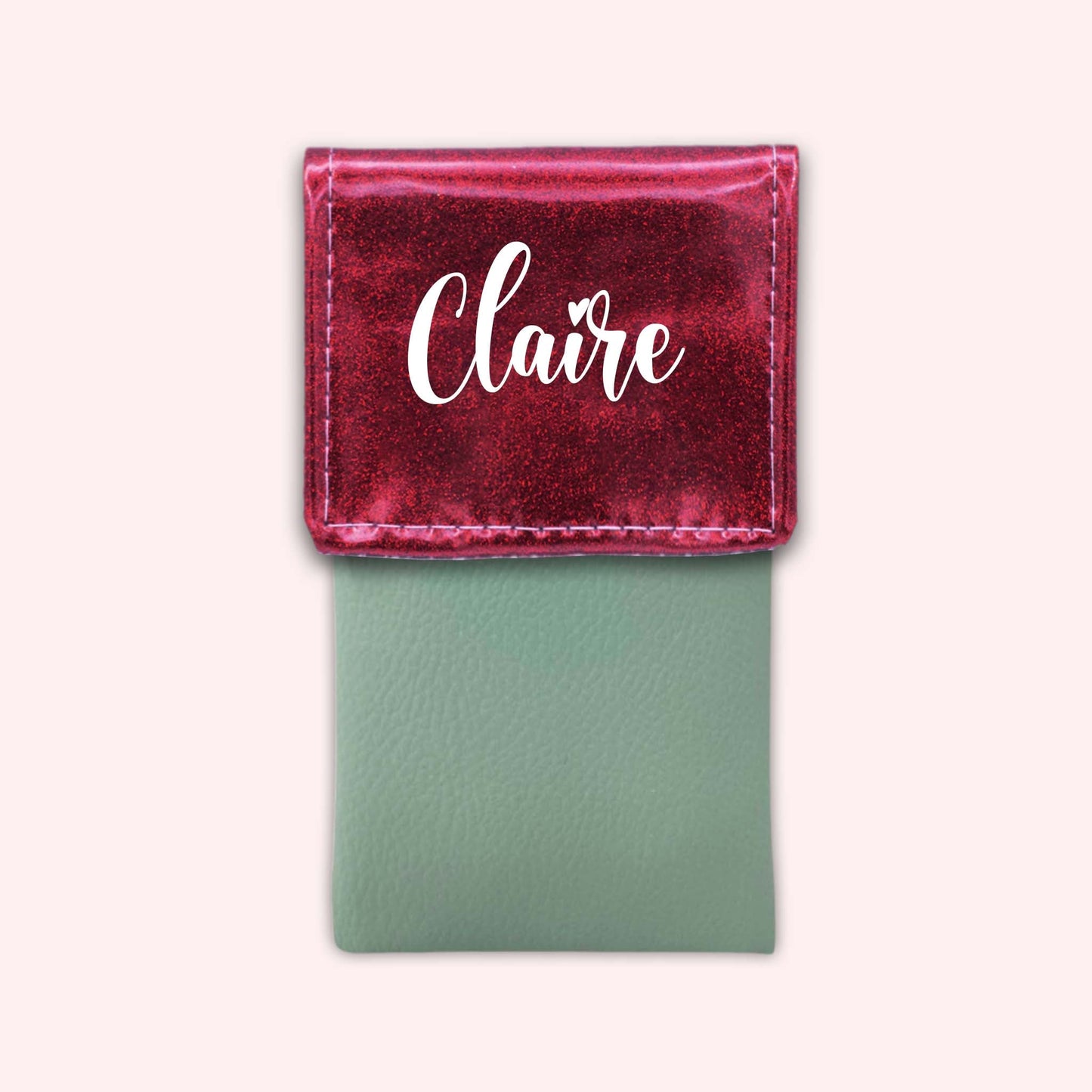 Pochette bicolore rabat Framboise paillette