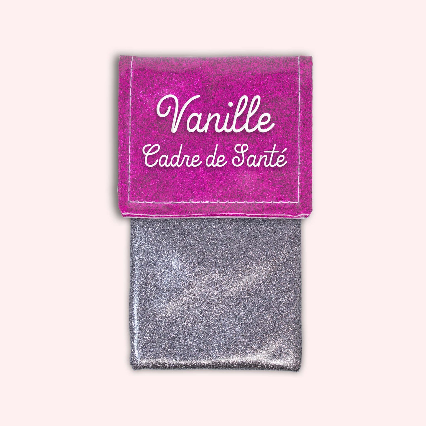 Pochette bicolore rabat Fuchsia paillette