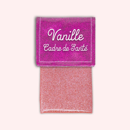 Pochette bicolore rabat Fuchsia paillette