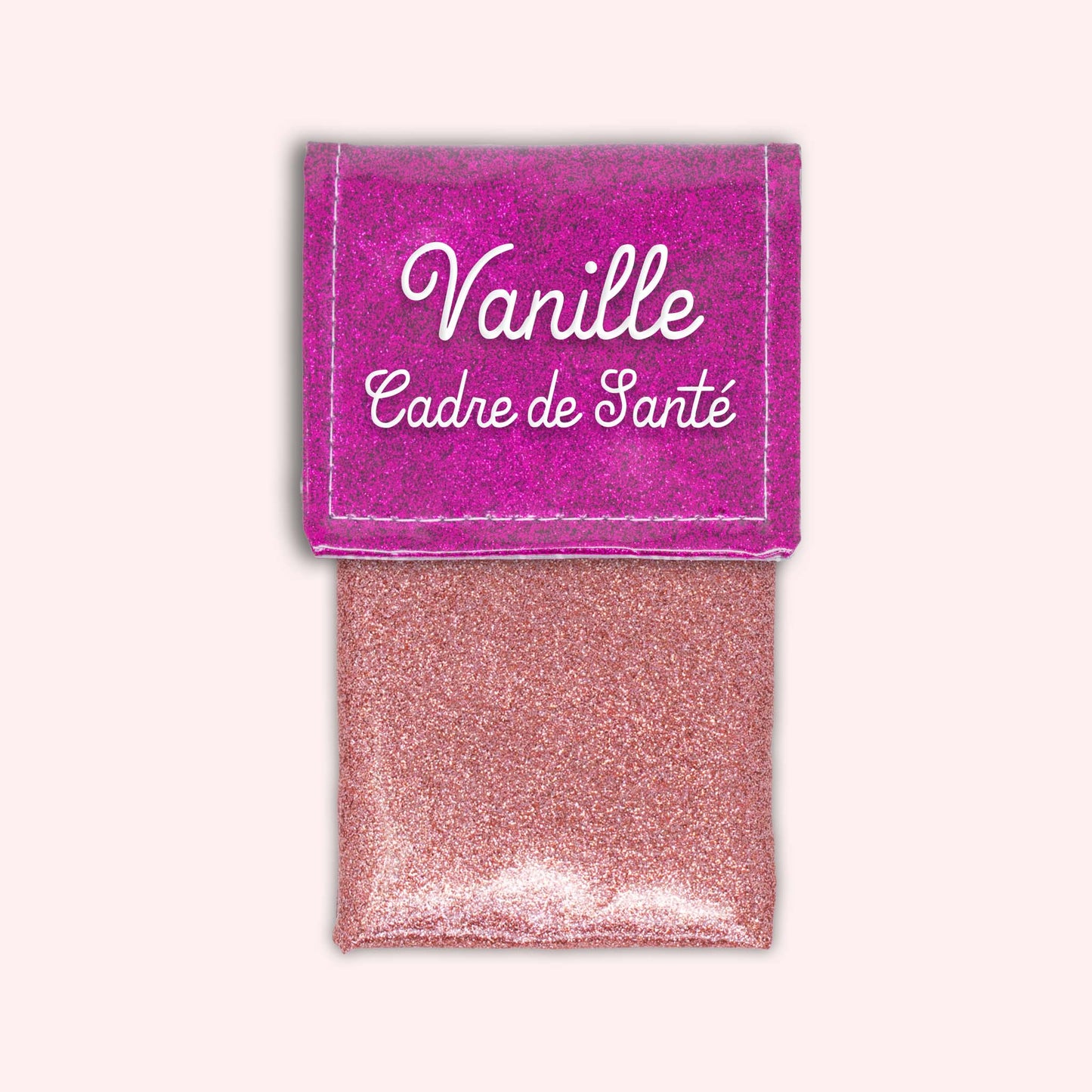 Two-tone pouch with Fuchsia glitter flap